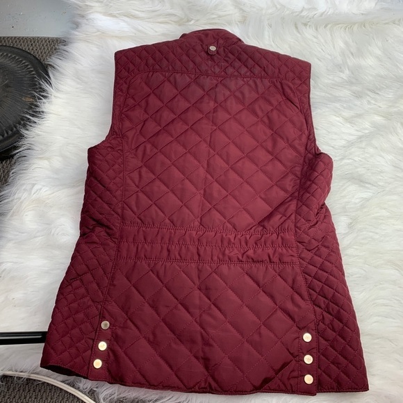 Francescas Burgundy Quilted Full Zip Vest - Picture 6 of 6